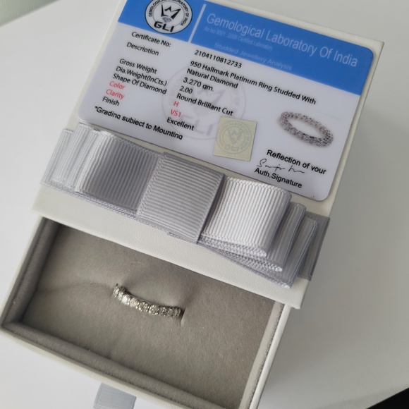 Genuine 2.00ct Diamond & Platinum Eternity Band - Picture 5 of 16